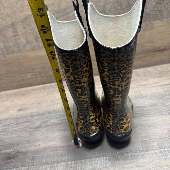 Corkys Western Leopard Print Rubber Rain Boots Women's Size 10 - Picture 3 of 6